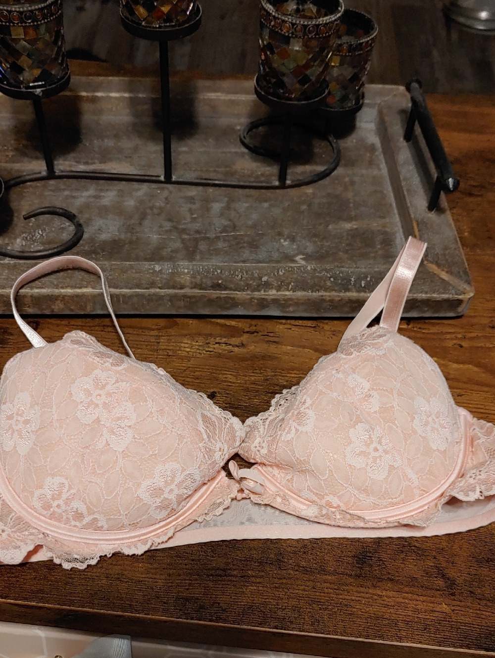 NWOT Victoria's Secret Pink/peach 36C Gorgeous Padded Underwire Side Push-up Bra